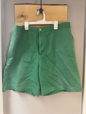 🐳 Vineyard Vines Green Flat-Front Cotton Men's Shorts, Size 38